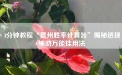 3分钟教程“德州胜率计算器”揭秘透视辅助万能挂用法