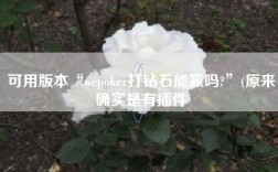 可用版本“wepoker打钻石能赢吗?”(原来确实是有插件