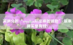 实测分析“uupoker开挂神器辅助”(原来确实是有挂)