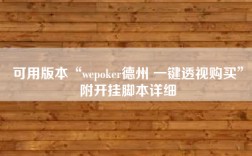 可用版本“wepoker德州 一键透视购买”附开挂脚本详细
