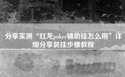 分享实测“红龙poker辅助挂怎么用”详细分享装挂步骤教程