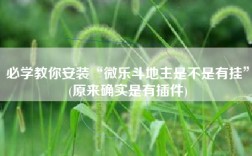必学教你安装“微乐斗地主是不是有挂”(原来确实是有插件)