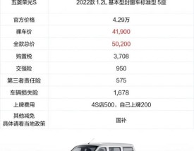 五菱荣光s五座价格 五菱荣光五座价格表大全