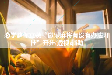 必学教你安装“微乐麻将有没有办法开挂	”开挂(透视)辅助
